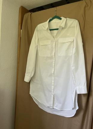 Белое платье рубашка ml м л zara mango cos