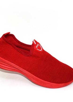 Жіночі літні червоні кеди-мокасини,дихаючі кросівки-сіточка текстильні на літо,жіноче літнє взуття1 фото