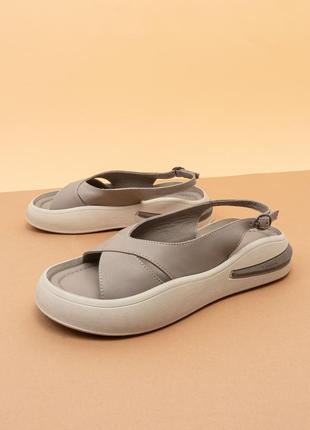 Літні шкіряні жіночі сандалі босоніжки бежеві 38 40 женские босоножки кожа guero туреччина