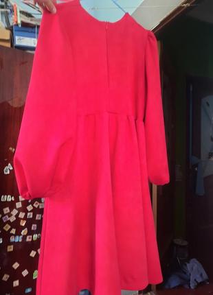 Супер платье под замш красная высокая талия можно беременным