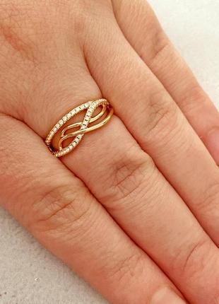 Позолоченное кольцо р.16.5, колечко, позолота