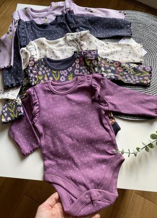 Набір боді на дівчинку у рубчик