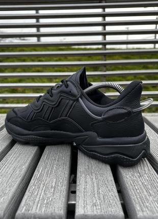 Кросівки adidas ozweego (чорні, шкіряні)4 фото
