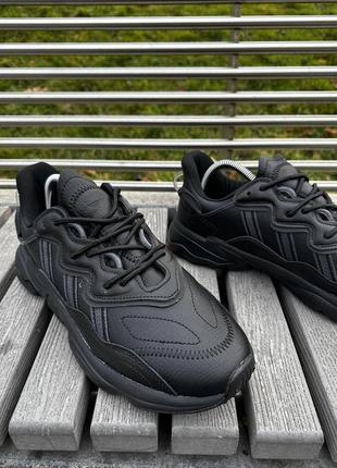 Кросівки adidas ozweego (чорні, шкіряні)2 фото