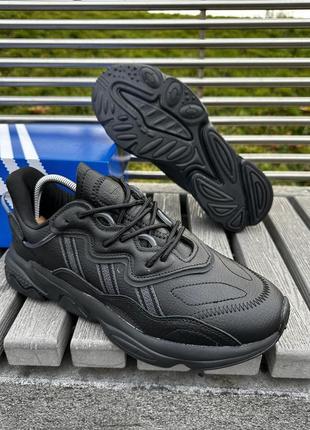 Кросівки adidas ozweego (чорні, шкіряні)7 фото