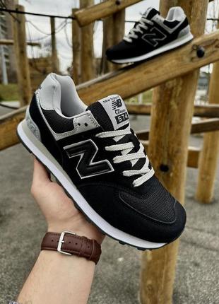 Кросівки new balance 574 (36-41, чорні замша)5 фото