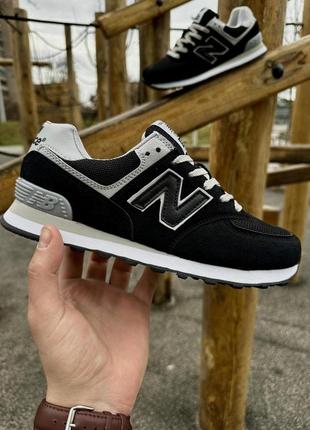 Кросівки new balance 574 (36-41, чорні замша)1 фото