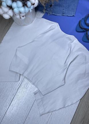 Белая короткая блуза zara xs блуза с объемными рукавами блуза зара с квадратным вырезом5 фото