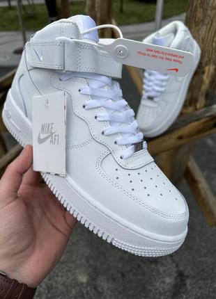 Зимові кросівки nike air force ліцензія (white)9 фото