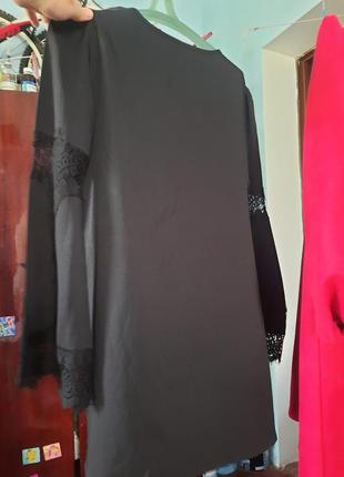Красивое платье черное праздничное с кружевом