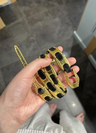 Металевий пояс із замшевими вставками vintage
