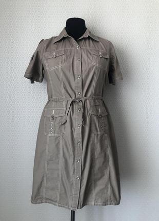 Платье сафари цвета мокко от бренда bexleys, 100% хлопок, размер 44 eur