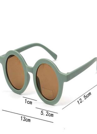 Детские очки модные круглые uv400 защита бежевые коричневые от ультрафиолета пластик...