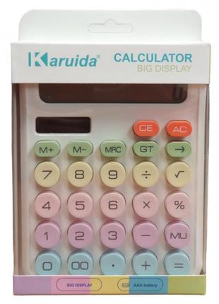 Офісний різнобарвний калькулятор karuida kk 2280 білий5 фото