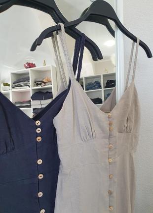 Платье zara миди лён2 фото