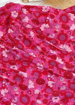 Новое!соковитое сатиновое цветочное платье-миди макси с разрезами/платье меди в цветы