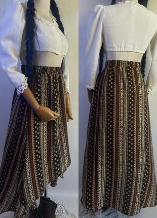 Асиметрична спідниця юбка на запах в орнамент етно стиль етнічна спідниця гоблінкор