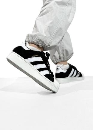 Adidas superstar xlg black/white2 фото