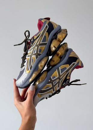 Крутейшие мужские кроссовки asics gel-quantum kinetic gold silver золотистые
