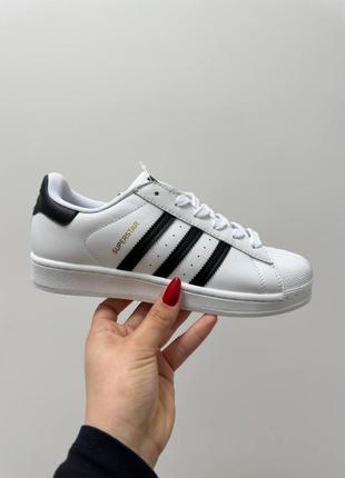 Кросівки adidas superstar white black6 фото