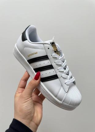 Кросівки adidas superstar white black1 фото