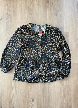 Леопардова тепла блуза кофточка  george  xl нова1 фото