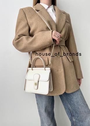 Жіноча брендова шкіряна сумка coach willis top handle 18 bag оригінал сумочка кроссбоді коач коуч шкіра на подарунок дружині подарунок дівчині2 фото