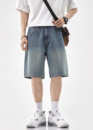 Широкі джинсові шорти в стилі "baggy"4 фото