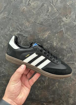 Adidas samba vegan black gum2 фото