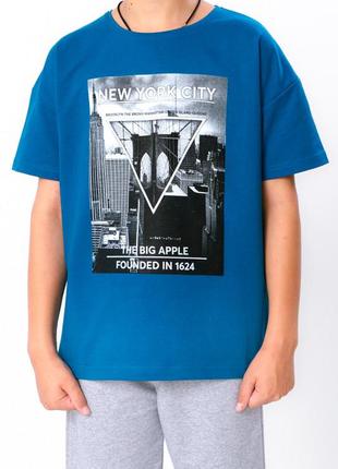 Стильна футболка підліткова двунитка, футболка з модним великим принтом, модная подростковая футболка с большим рисунком3 фото