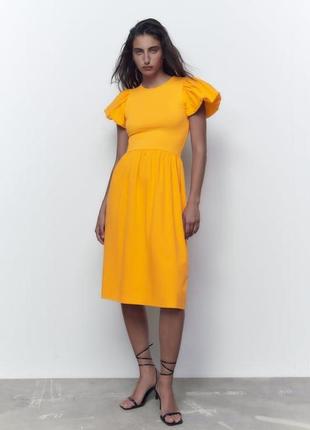 Милюща сонячна міді сукня від zara р. м -l