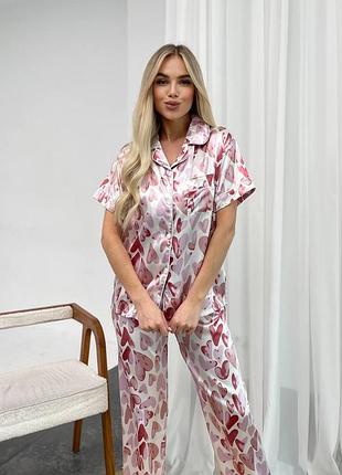 Шелковая пижама сердце