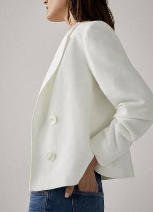 Льняной блейзер massimo dutti жакет изо льна