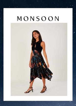 Изысканное вечернее коктейльное танцевое платье новое monsoon s-m