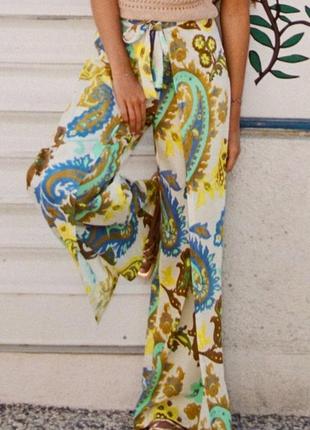 Широки хлопковые брюки от zara