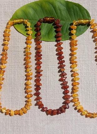 Детские лечебные янтарные бусы, детское ожерелье из натурального янтаря