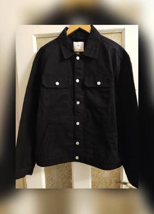 Черная джинсовая куртка h&m джинсовка классическая