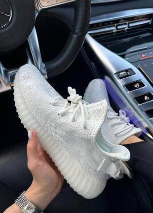 Женские летние белые кроссовки в стиле adidas yeezy 350 v2 salt 🆕 кроссовки адидас изи буст