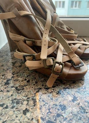Босоножки ботильоны. натуральная кожа. сандалии туфли. leather fashion6 фото