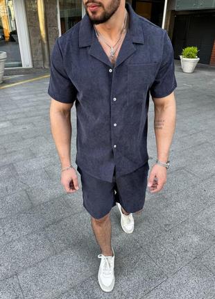 Летний вельветовый костюм рубашка и шорты