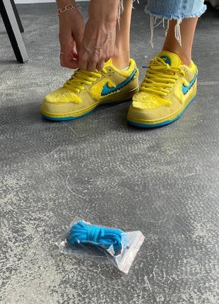 Жіночі кросівки в стилі nike sb dunk x grateful dead bears yellow.9 фото