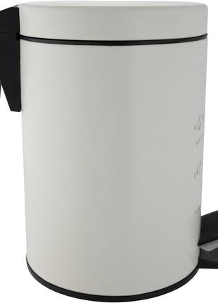 Мусорное ведро косметическое axentia paris, металлическое, емкостью 3 л, на педали для ванной ,белое,витрина2 фото