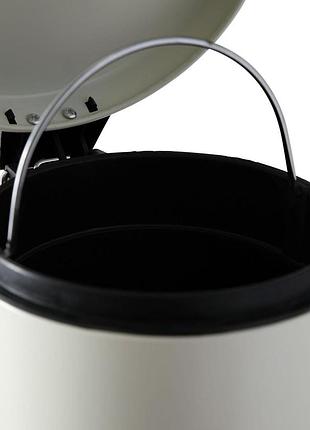 Мусорное ведро косметическое axentia paris, металлическое, емкостью 3 л, на педали для ванной ,белое,витрина3 фото