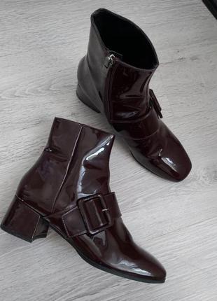 Вся кожа❗️лакированные ботинки/сапоги zara