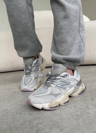 Женские кроссовки в стиле new balance 9060 Сенсел беленс / демисезонные / весенние, летние, осенние / замша / серые