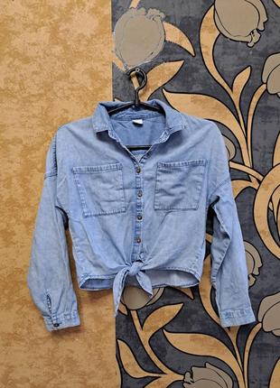 Рубашка лёгкая джинсовая next 10-11лет