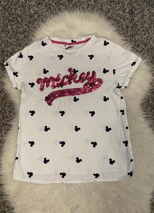 Хлопковая футболка для девочки подростка в принт disney