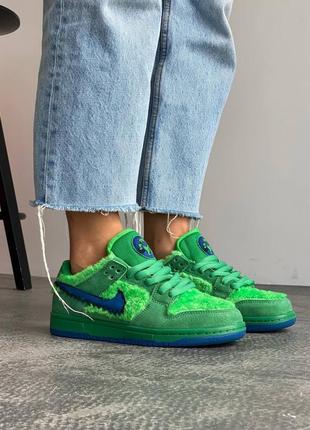 Жіночі кросівки в стилі nike sb dunk x grateful dead bears green.