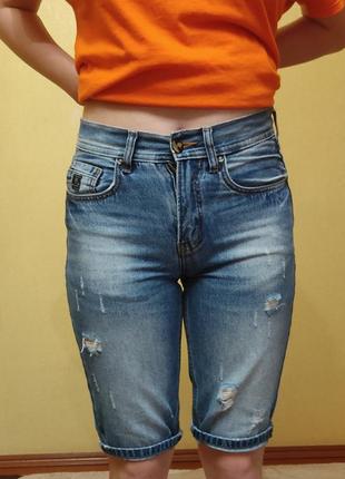 Джинсовые длинные шорты