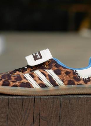 Жіночі кросівки adidas samba pony wales bonner замшеві леопардові адідас самба весняні (b)